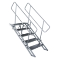 StageQ 5-Step Foldable Adjustable Stair Unit w/ Rail, for 40" High Stage